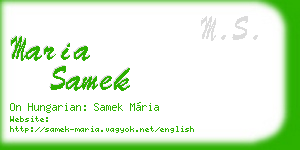 maria samek business card